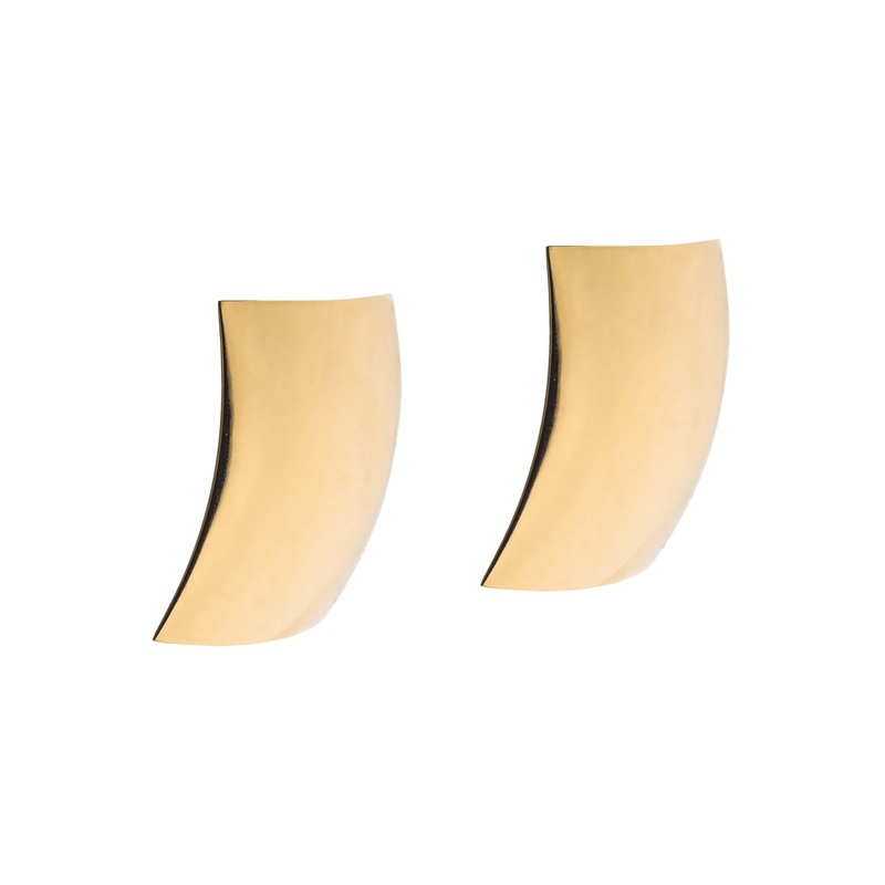 ‘Emily’ Metallic Earings with Butterfly Clasp Closure in Gold Plated Gold Woman