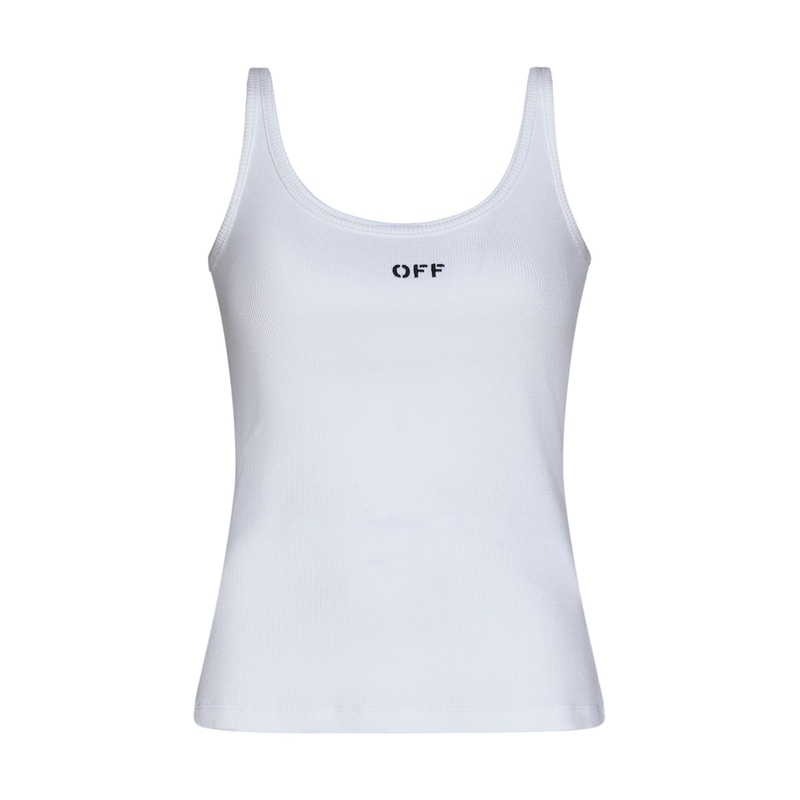 Logo rib-knit cotton tank top|38|40|42|44