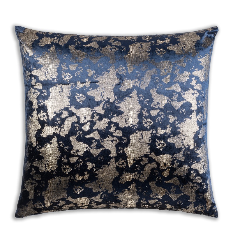 Syros Navy Gold Pillow|22×22|Navy/Gold