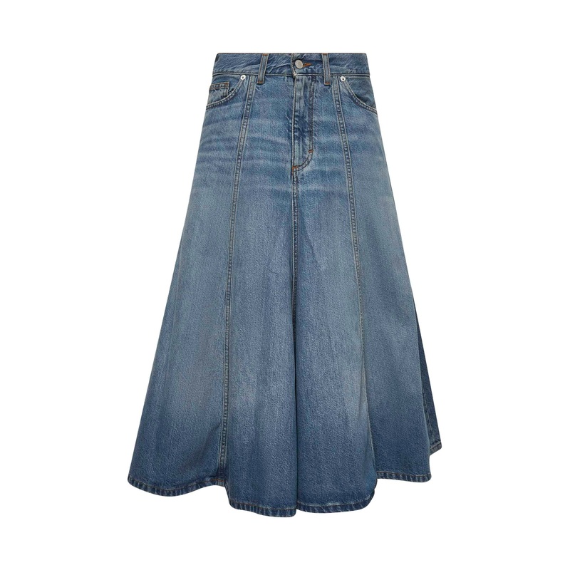 Blue denim Mid Serenity midi skirt