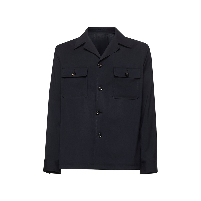 Blue virgin wool Tempest overshirt