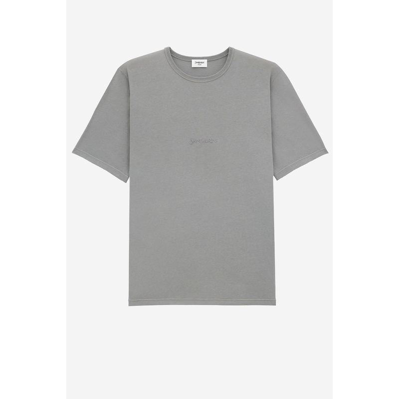 Cotton T-Shirt with Logo|Gray|M|L|XL