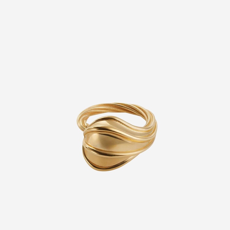 Drop Ring in 18K Gold Finish|Golden|13|15