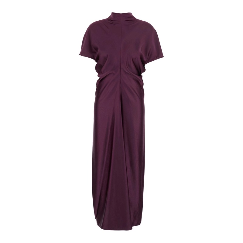 Violet Long Dress with Hidden Back Closure in Tech Fabric Woman