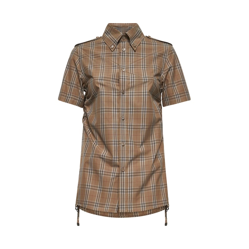 Beige Check cotton shirt|6|10|12|14|8