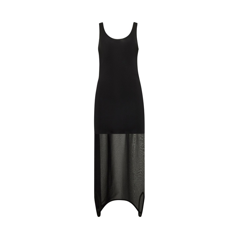 Black knit asymmetric dress|40|42|44