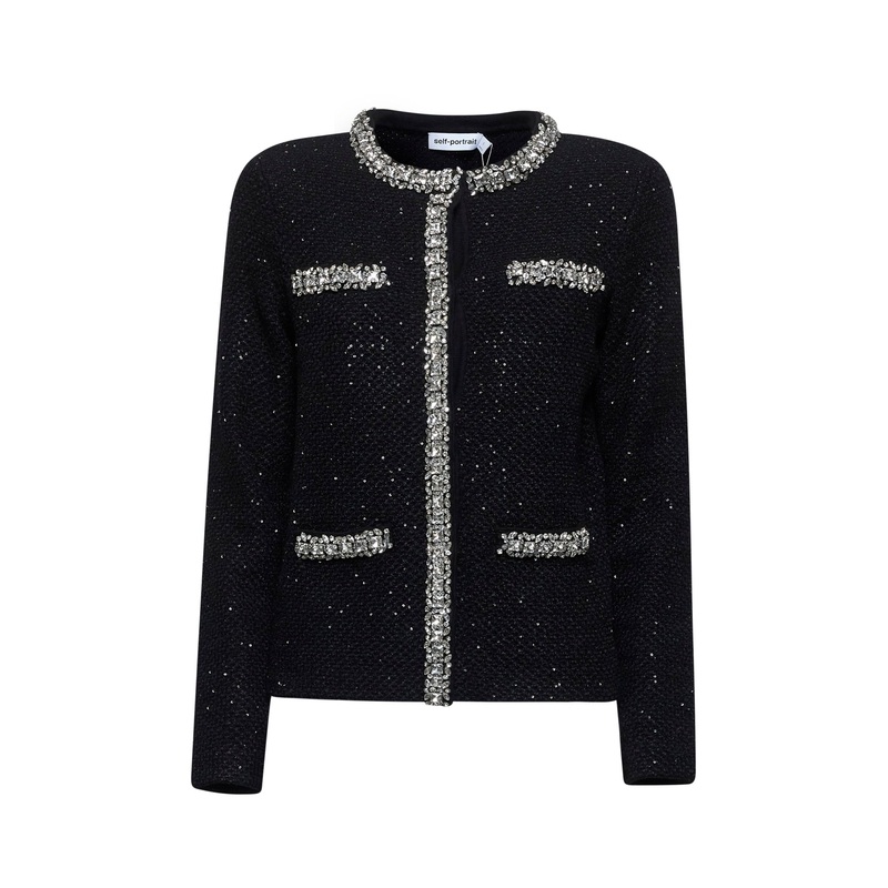 Black sequin knit cardigan|S|M|L