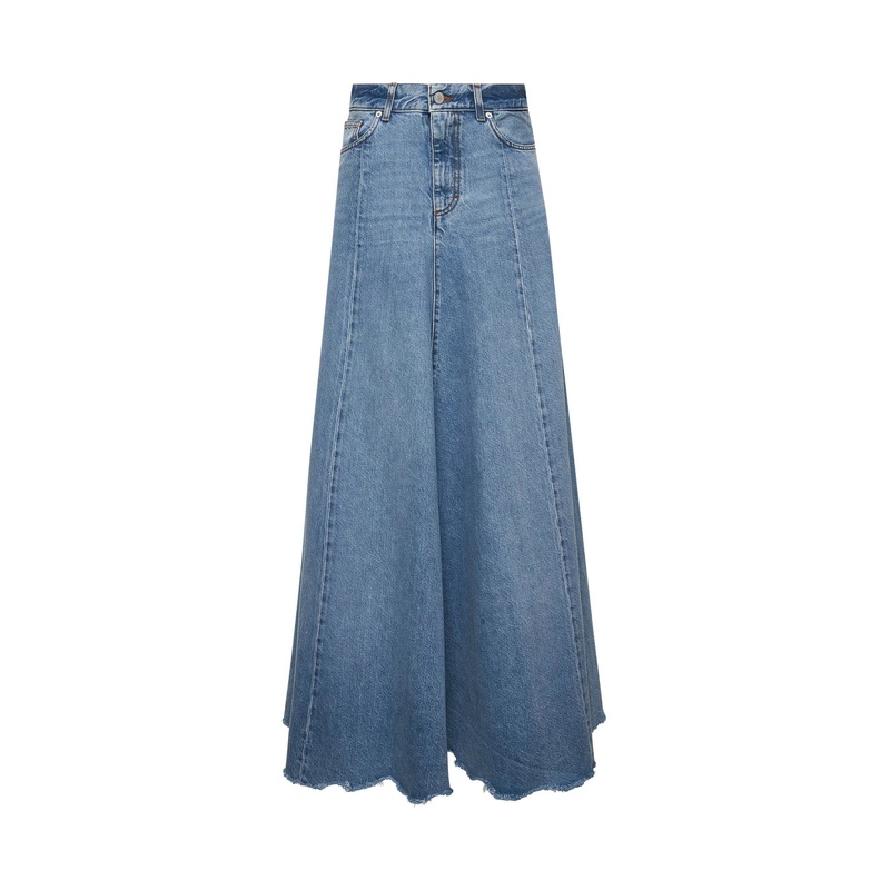 Blue denim Serenity long skirt