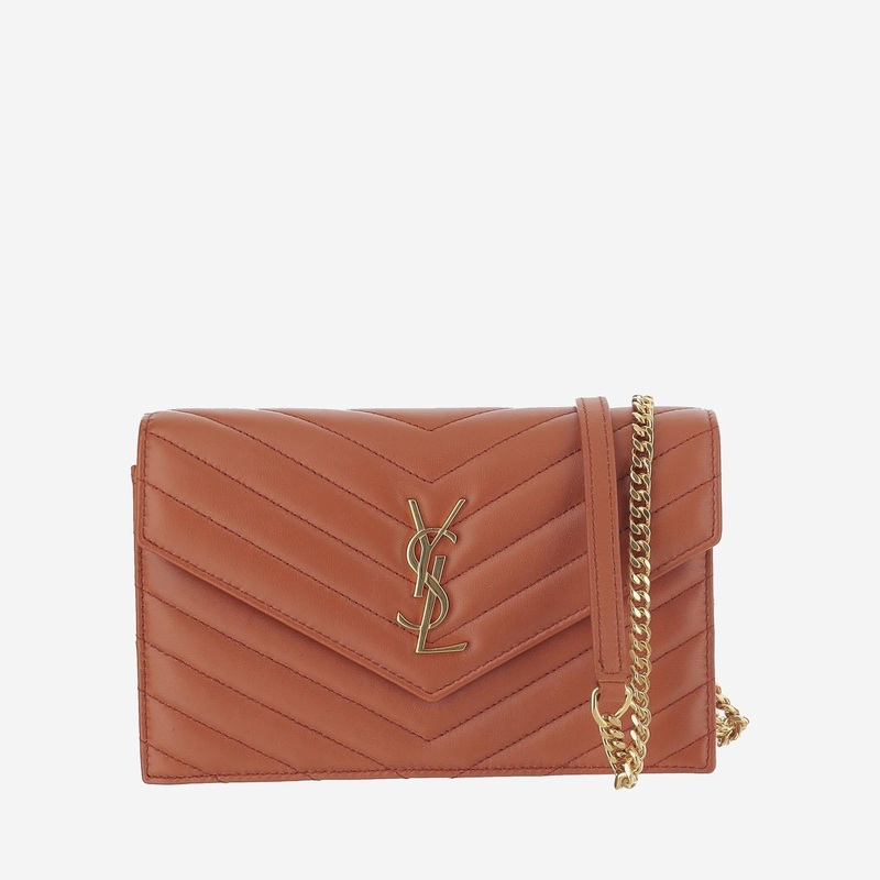 Cassandre Envelope Leather Wallet with Chain