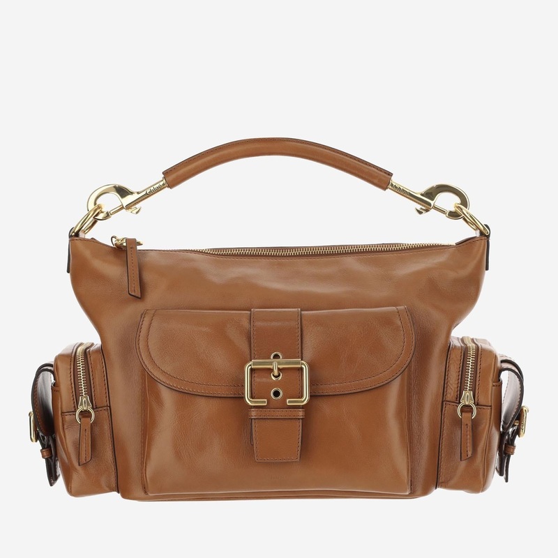 Leather Camera Bag in Brown|Brown|One Size