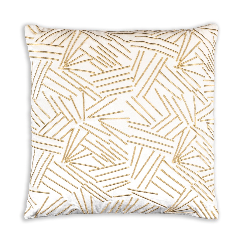 Zora Ivory And Gold Pillow|22×22|Ivory/Gold