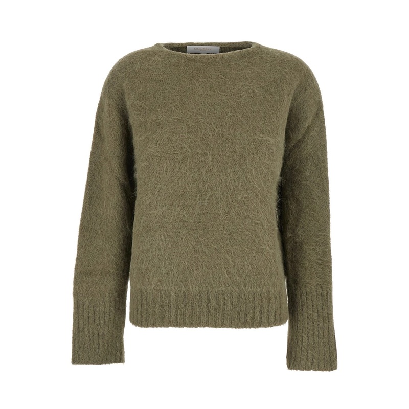 ‘Adriano’ Green Sweater with Brushed-Effect in Wool Blend Woman