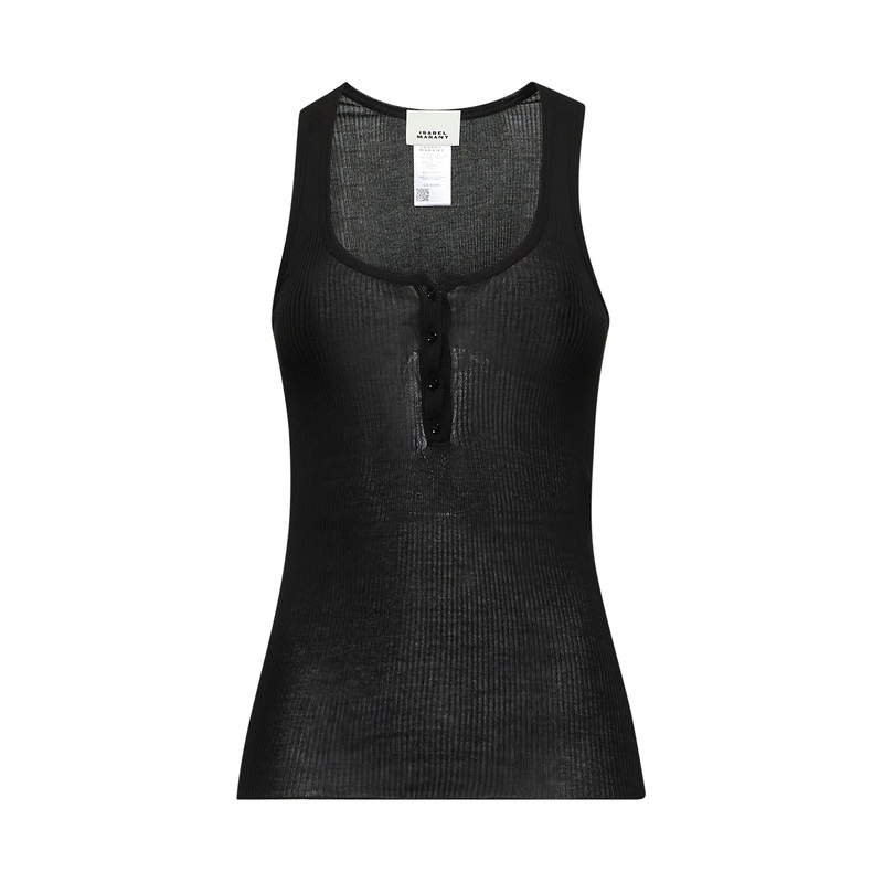 Black ribbed jersey Louisali top