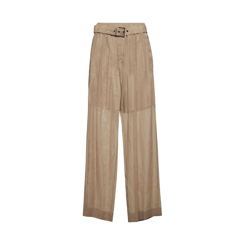 Brown organza wide trousers|40|42