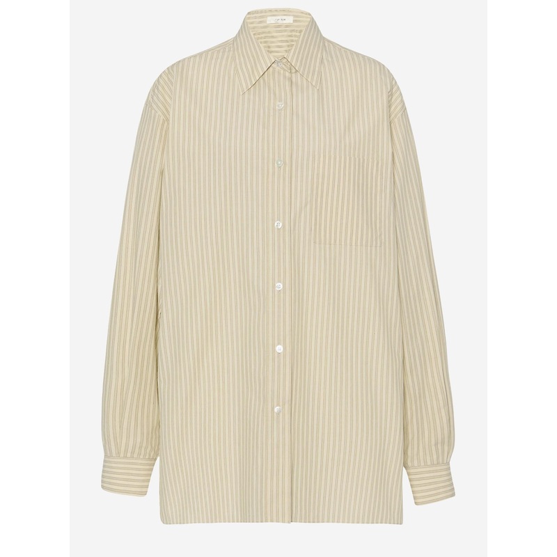 Cotton Striped Shirt|Beige|6