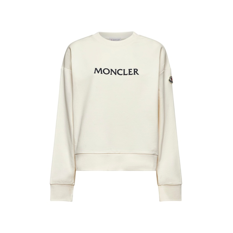Ivory embroidered logo sweatshirt