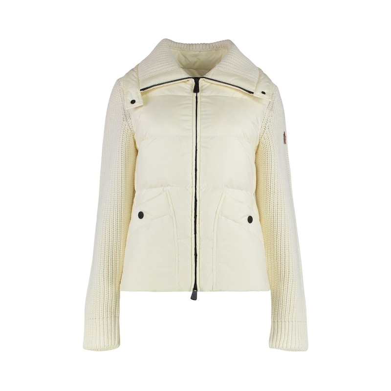 Quilted Wool Cardigan with Zip