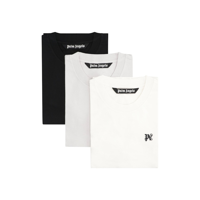 Set of Three Cotton Crew-Neck T-Shirts
