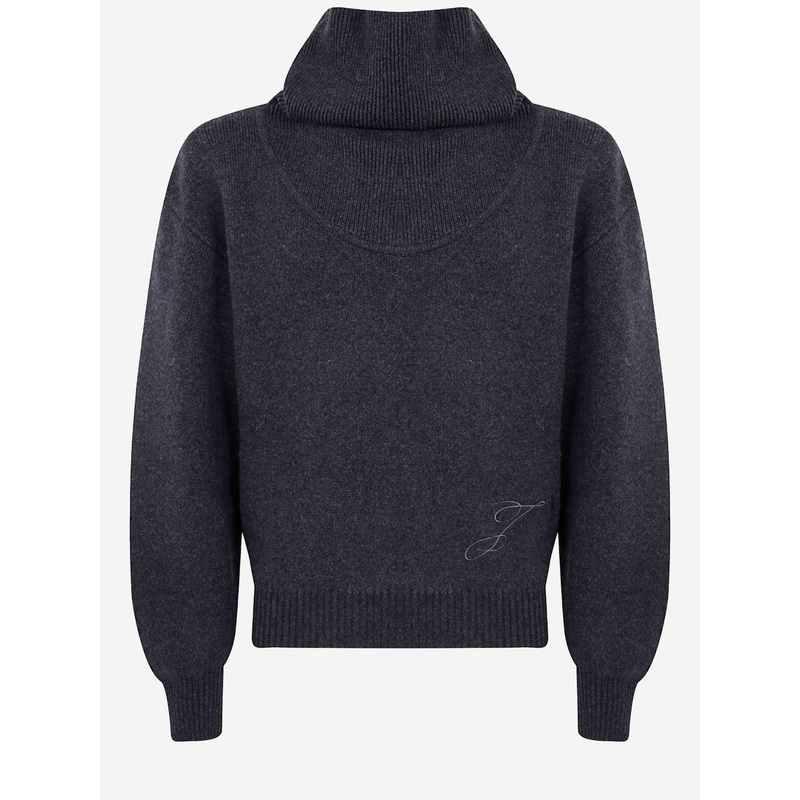 Wide Turtleneck Wool-Cashmere Sweater
