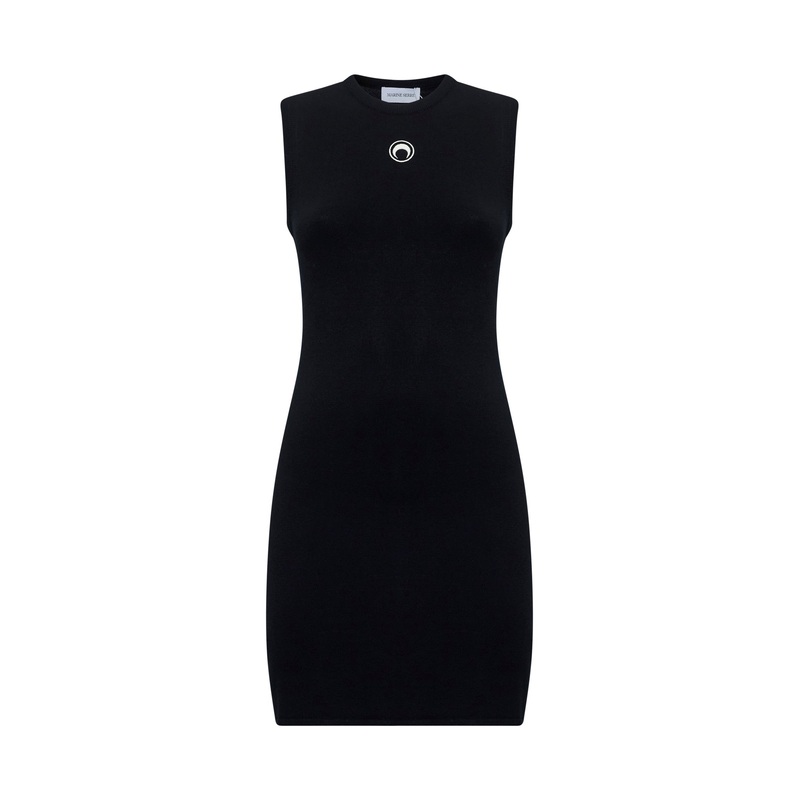 Black knit Moon logo minidress