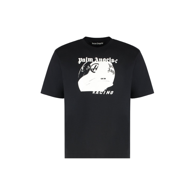 Cotton T-Shirt with Print|Black|XS|S|L|XL|XXL|XXXL