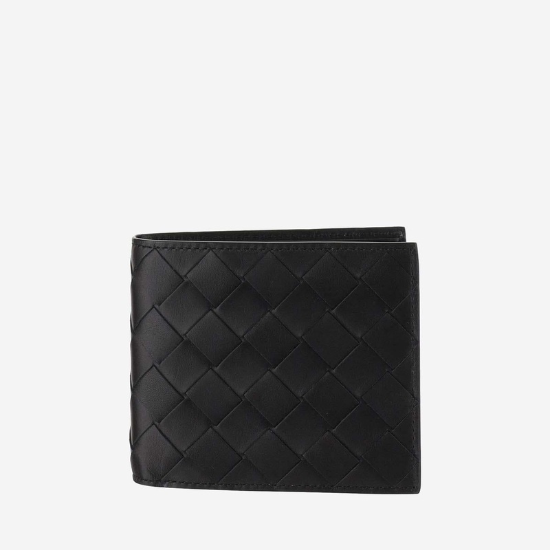 Intrecciato Bi-Fold Wallet|Black|One Size