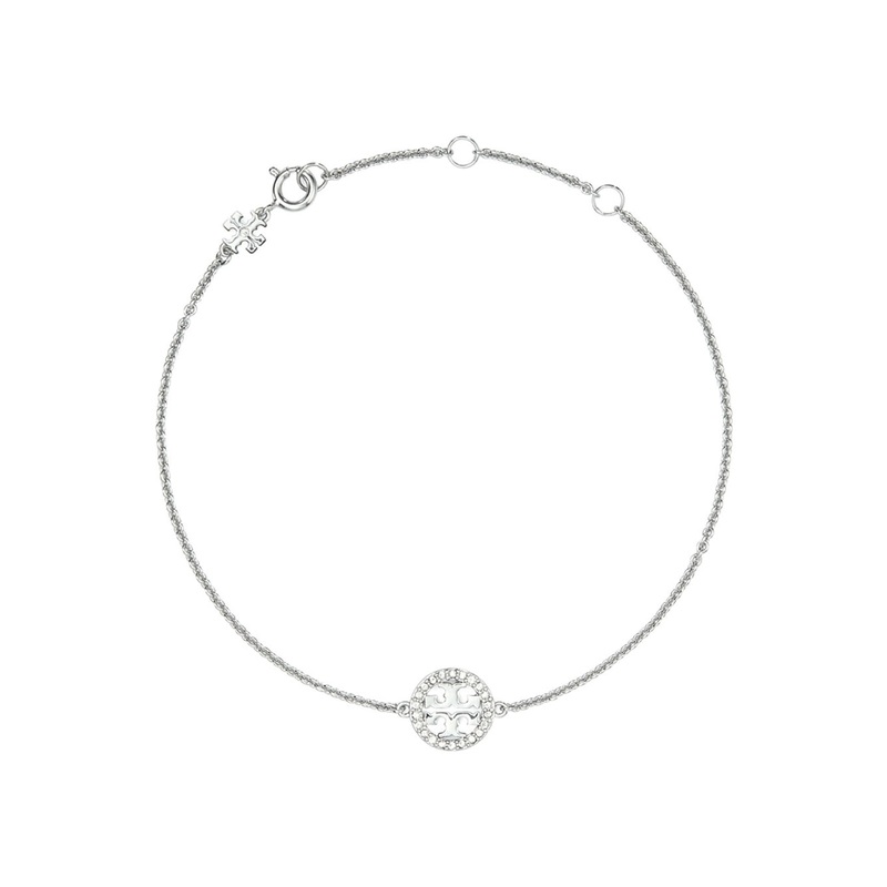 ‘Miller’ Metallic Chain-Link Bracelet with Double T Charm and Crystal Embellishments in Brass Blend Woman