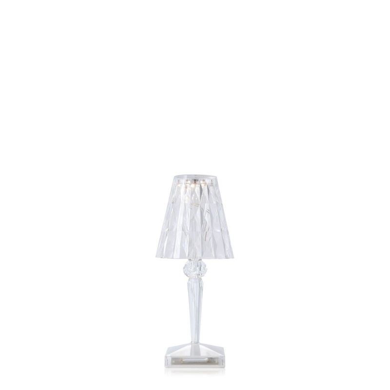 ‘Battery’ Metallic Rechargeable Table Lamp with Square Base in PMMA Home