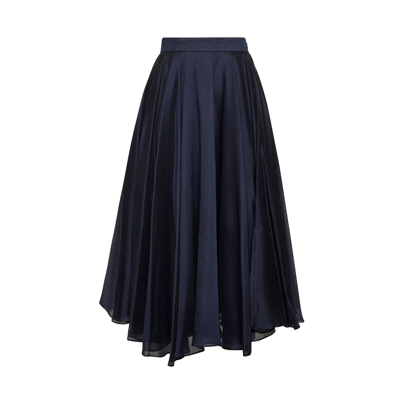 Blue muslin Gaudia full midi skirt