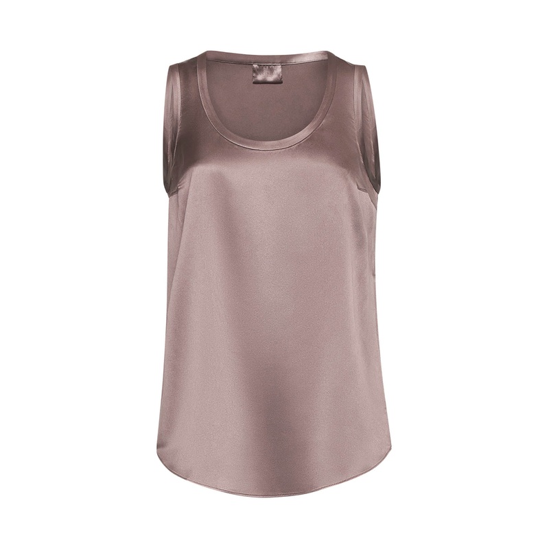 Brown satin reversible top|XS|S|M|L|XL