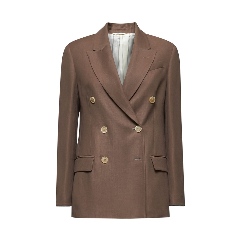 Brown twill Shiny Cuffs jacket