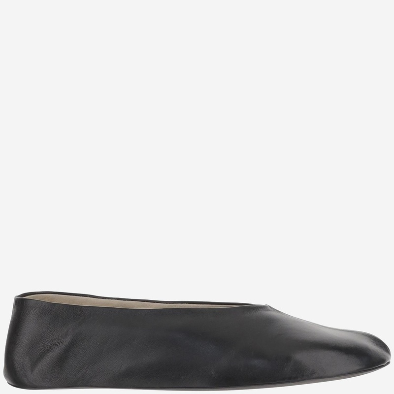 Leather Mules Ballerinas|Black|38