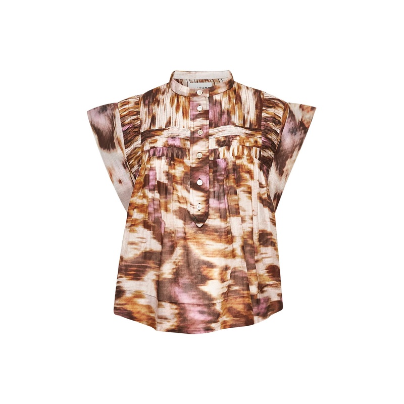 Printed cotton voile Leaza top
