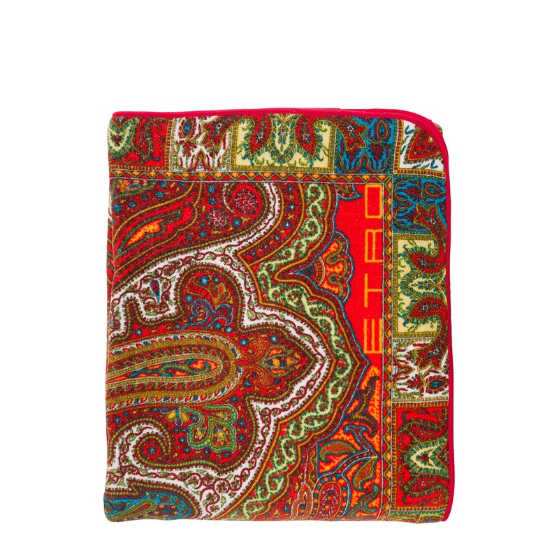 Red Beach Towel with All-Over Print in Cotton Home