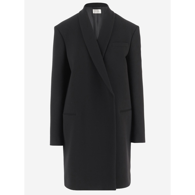 Virgin Wool Coat with Shawl Collar