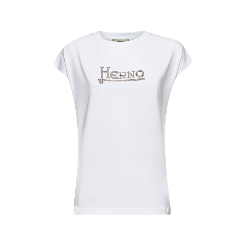 White interlock jersey logo T-shirt