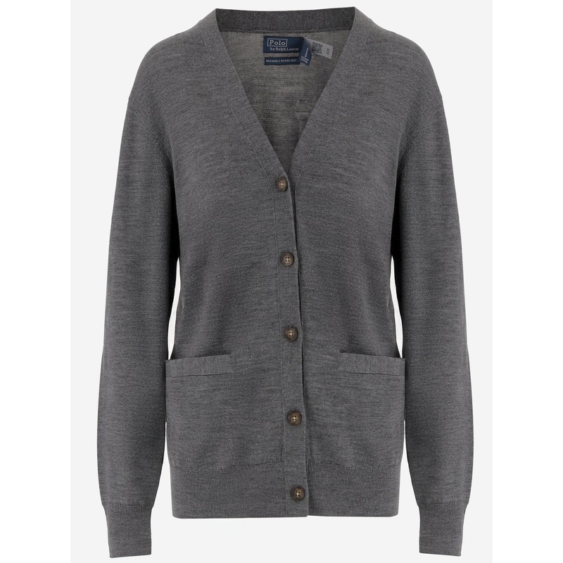Wool V-Neck Cardigan with Pockets