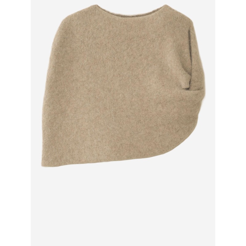 Alpaca Blend Shawl with Knotted Shoulder