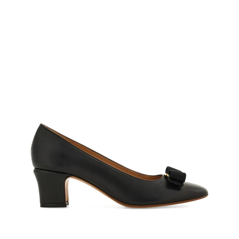 Black Block Heel Vara Bow Shoes