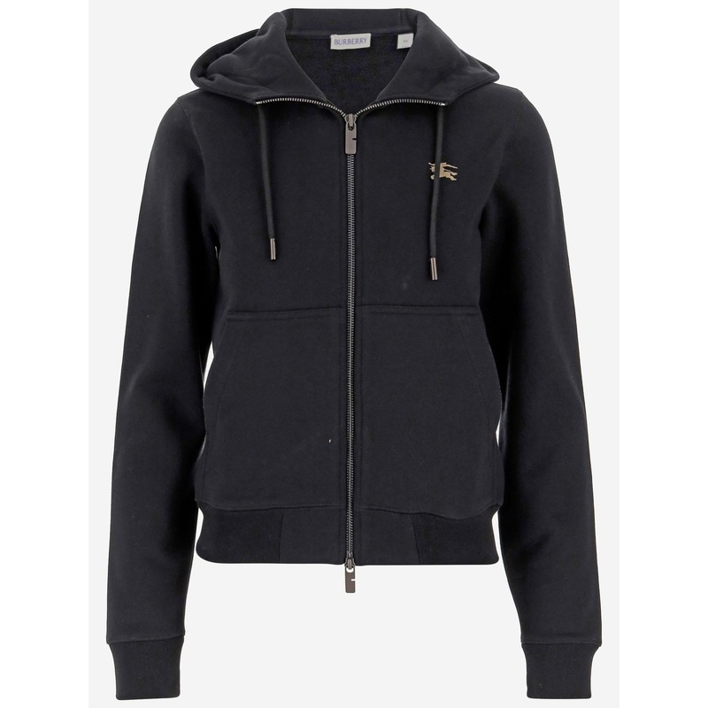 Cotton Sweatshirt with Logo|Black|XS|S|M