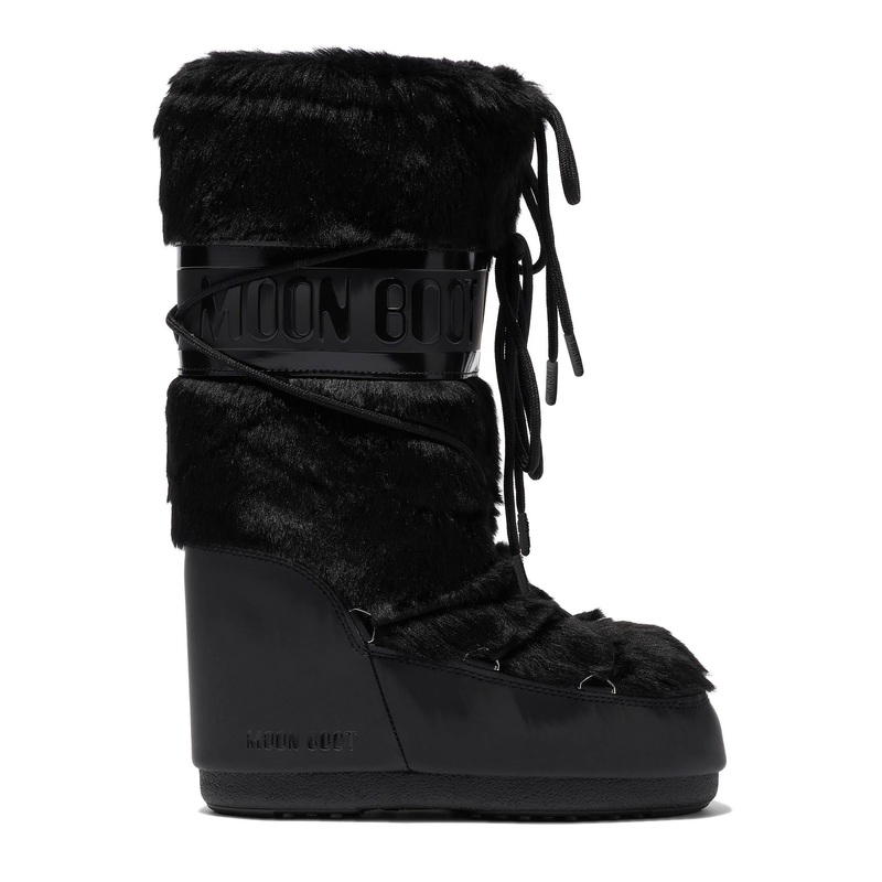 Moon Boot Icon Eco-Fur Boots|Black|39-41