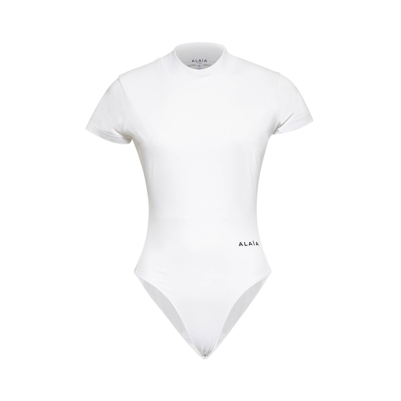 White jersey T-shirt bodysuit|36|38|40