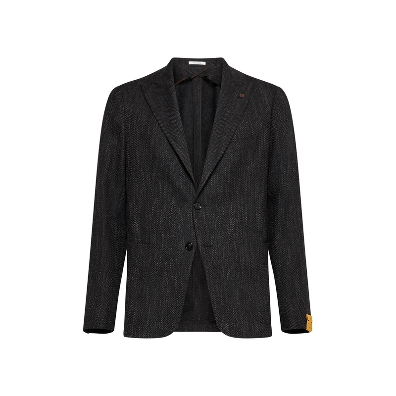 Wool-Silk Blend Blazer|Dark Brown|48|50|52