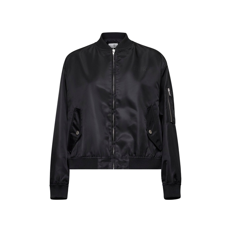 Black nylon bomber jacket|38|40