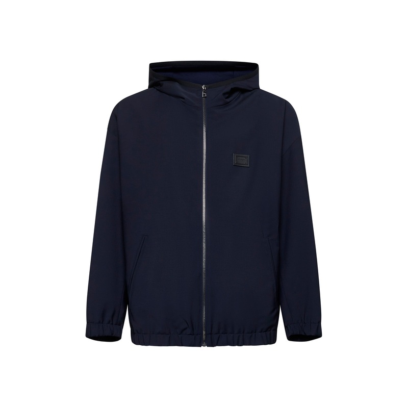 Blue canvas hooded jacket|48|50|52|54