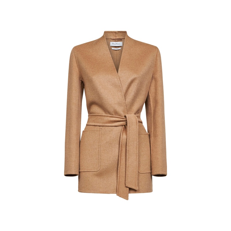 Camel Double Drap Wrap Jacket|Camel|38|40|36|42|44