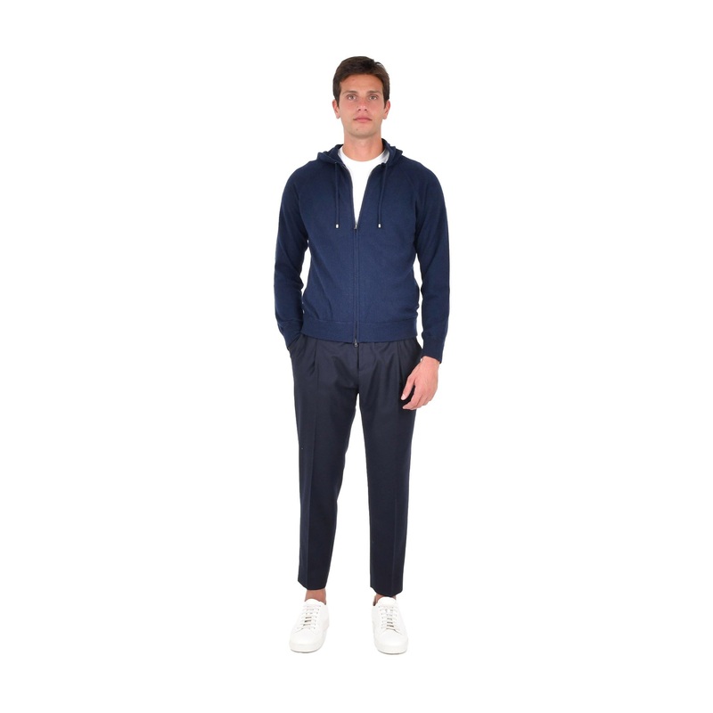 Cashmere Cardigan with Drawstring Hood