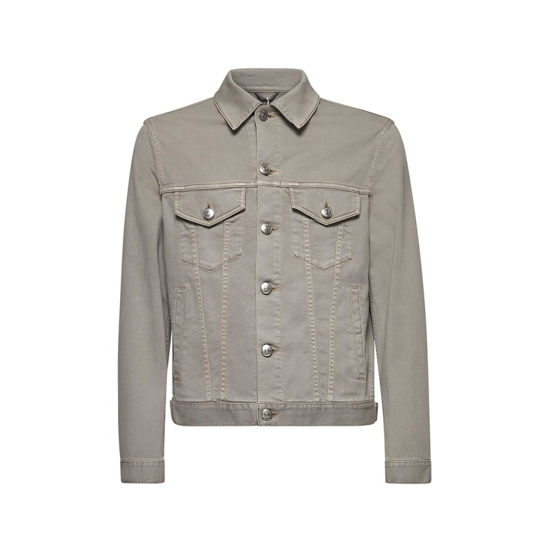 Green denim four pocket jacket