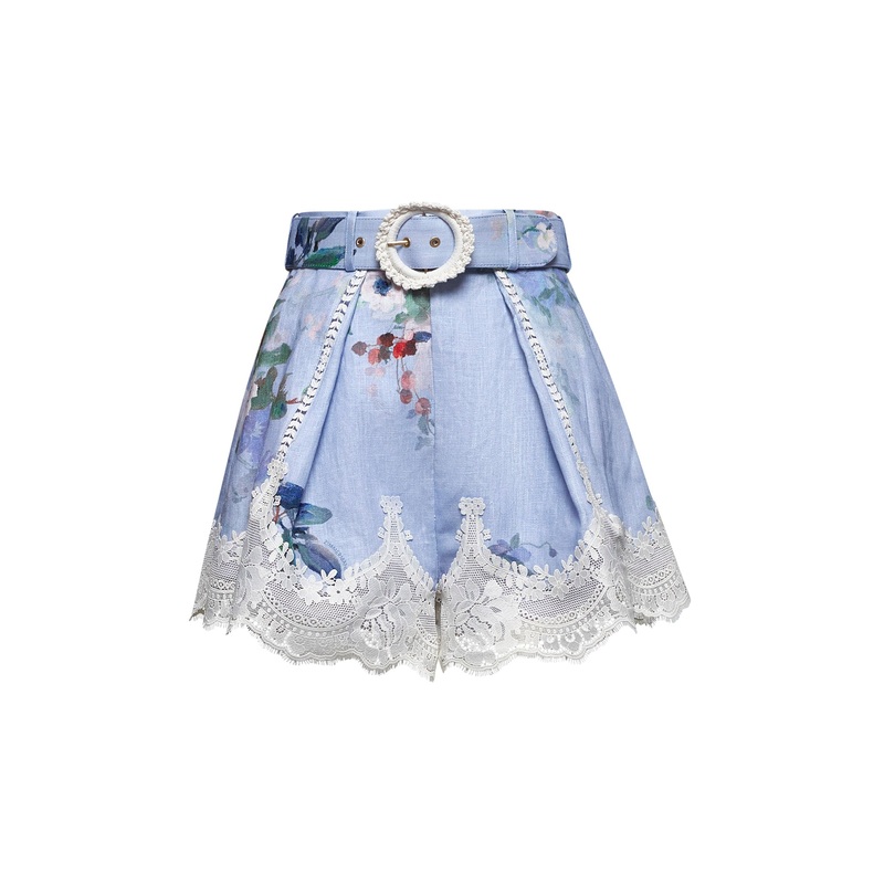 Light blue linen Everley shorts