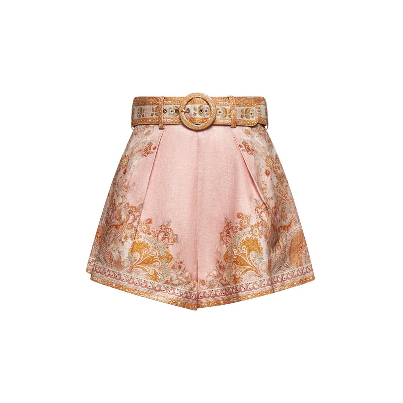 Linen Acacia tuck shorts|0|1|2|3